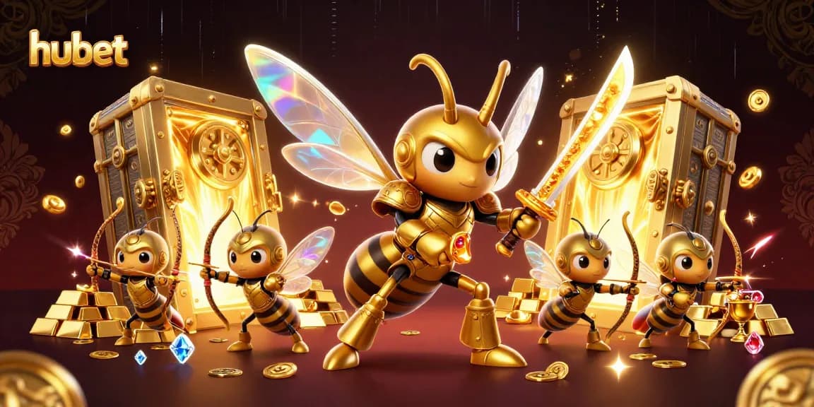 Experience exhilarating wins at hubet with a vibrant gaming atmosphere, featuring dynamic 3D characters and sparkling gems.