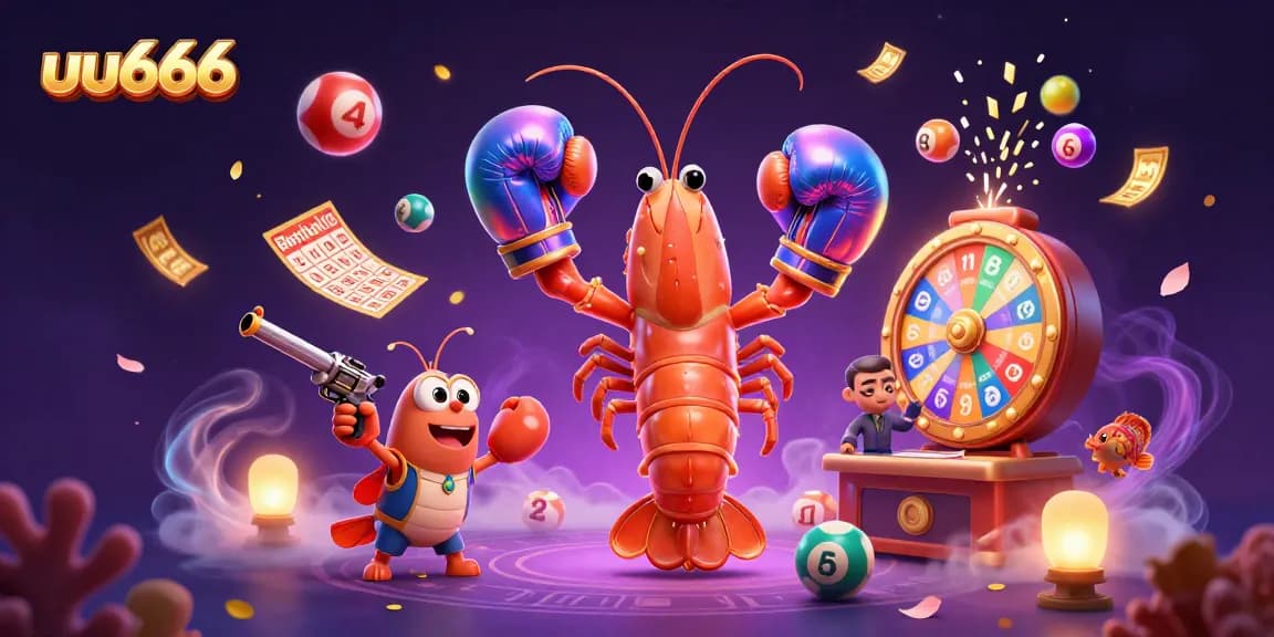 Hit the jackpot with uu666 as dynamic characters and colorful lottery elements fill the scene.