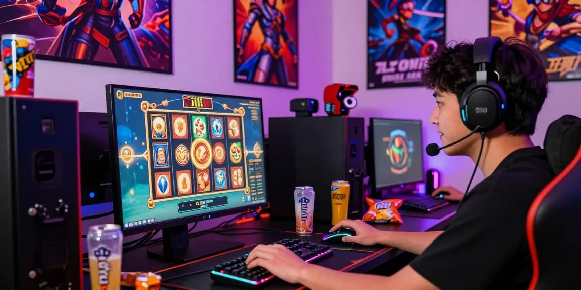 Exciting online gaming setup showcasing Jili Malaysia slots with vibrant gaming elements and atmosphere.