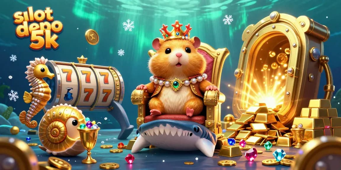 Experience the excitement of slot depo 5k with a golden hamster king and dynamic casino elements.