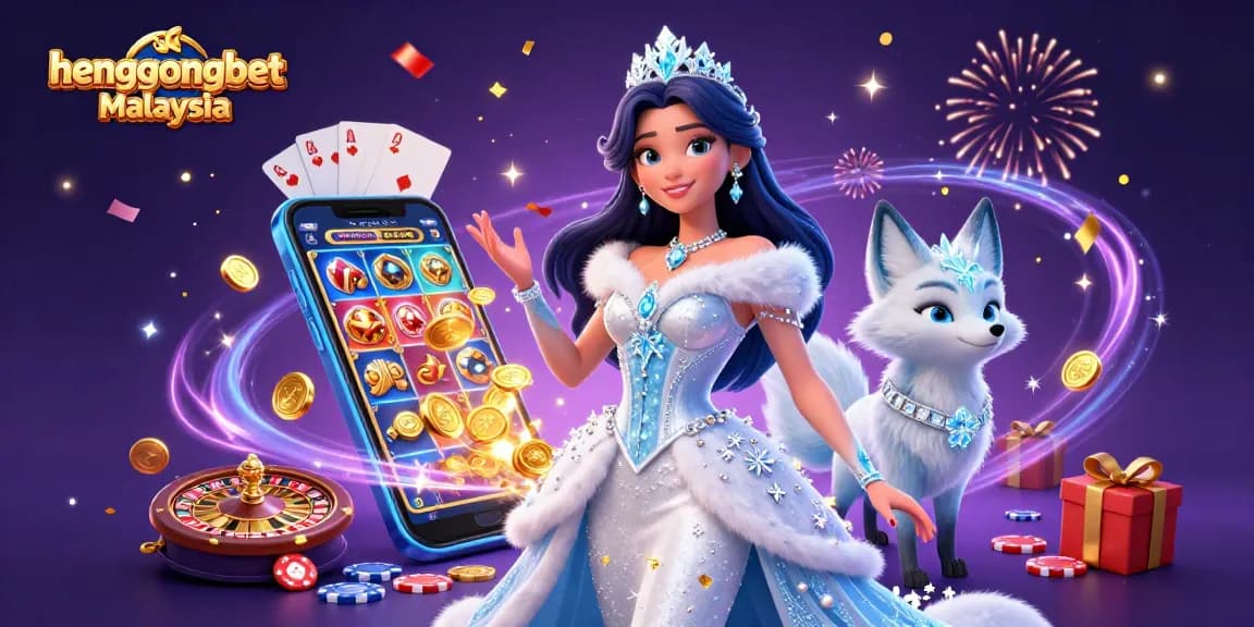 Experience thrilling gameplay at hengongbet Malaysia with vibrant slot games, winning moments, and festive celebration.