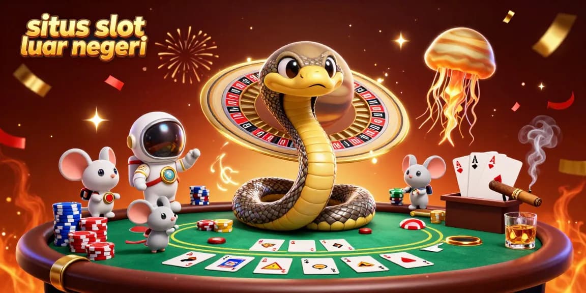Experience the thrill at situs slot luar negeri with dynamic casino elements in a vibrant 3D scene.