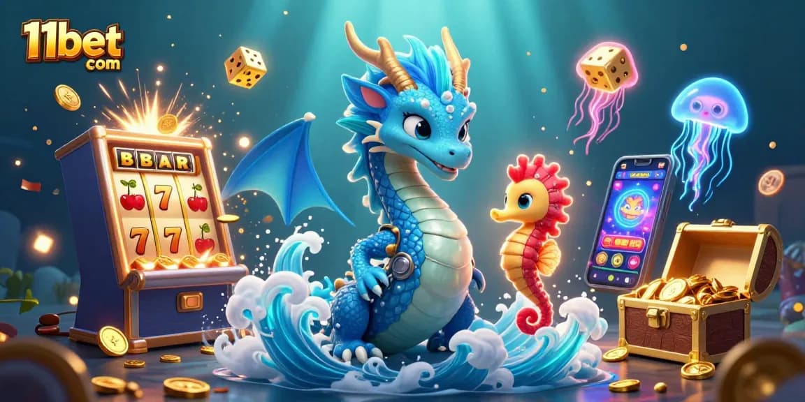Experience excitement with 11bet com in a vibrant underwater casino scene full of action and winning potential.
