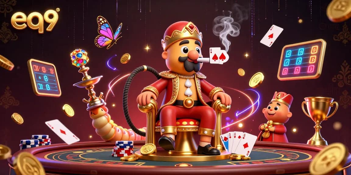 Experience thrilling gameplay with eq9's vibrant gambling scene, featuring poker elements and dynamic visuals.