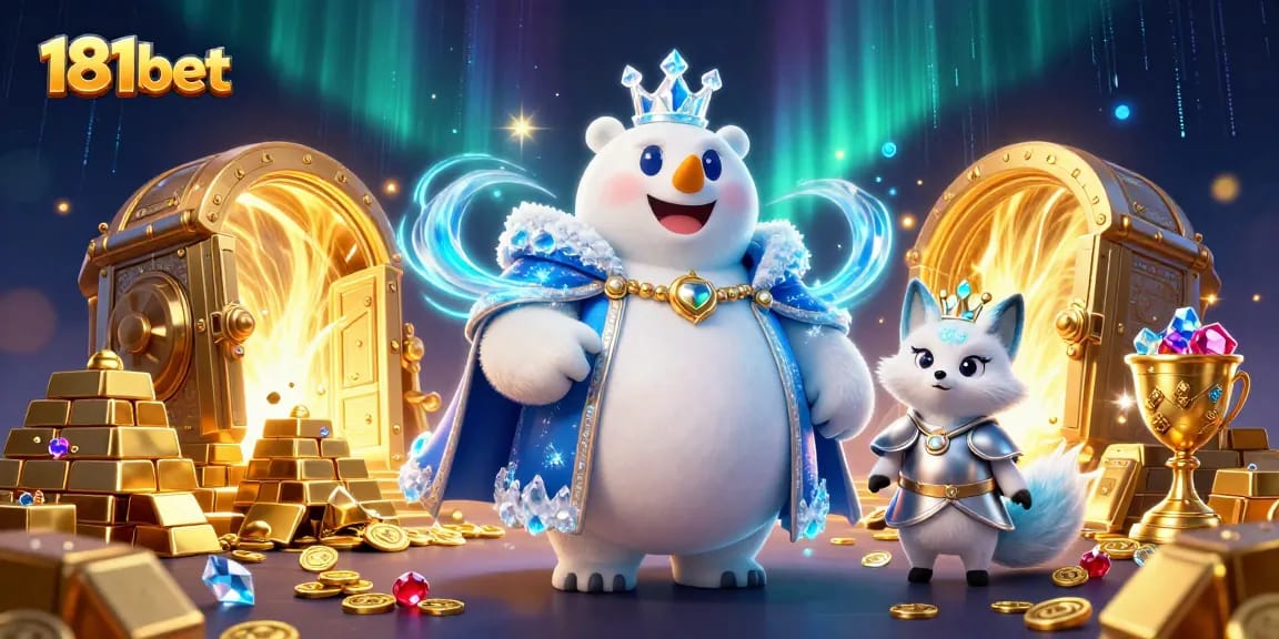 Win big with 181bet through a dynamic 3D casino illustration showcasing thrilling elements and characters.