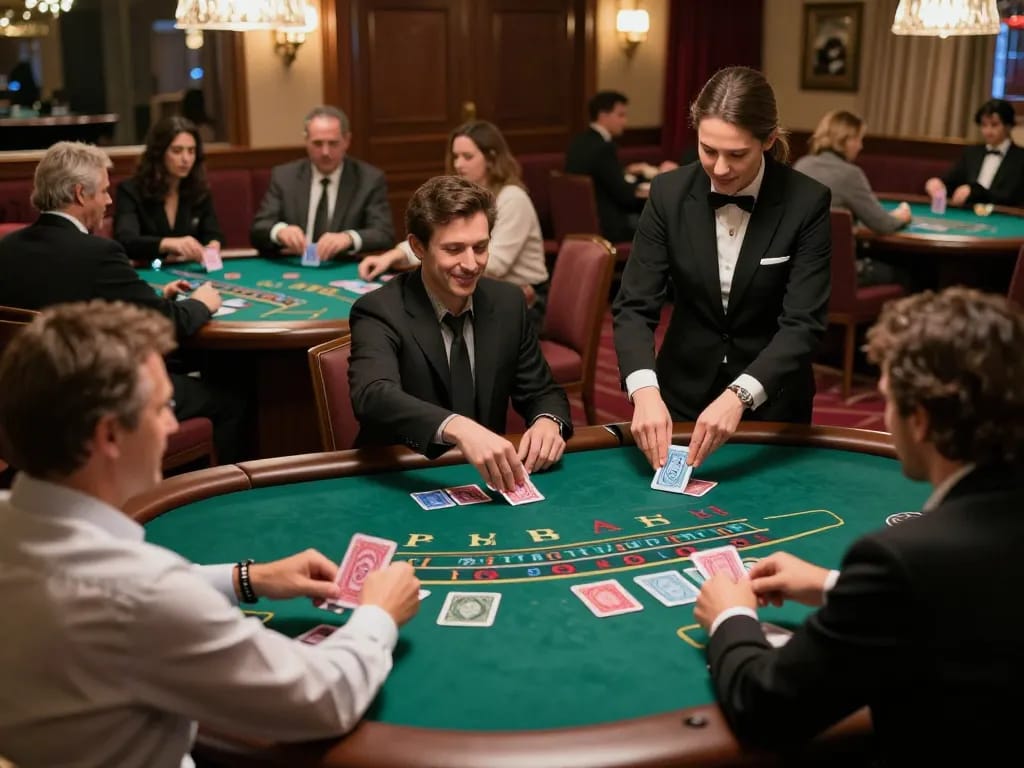 Players winning at blackjack tables in vibrant casino setting, showcasing the excitement of 789 gaming.