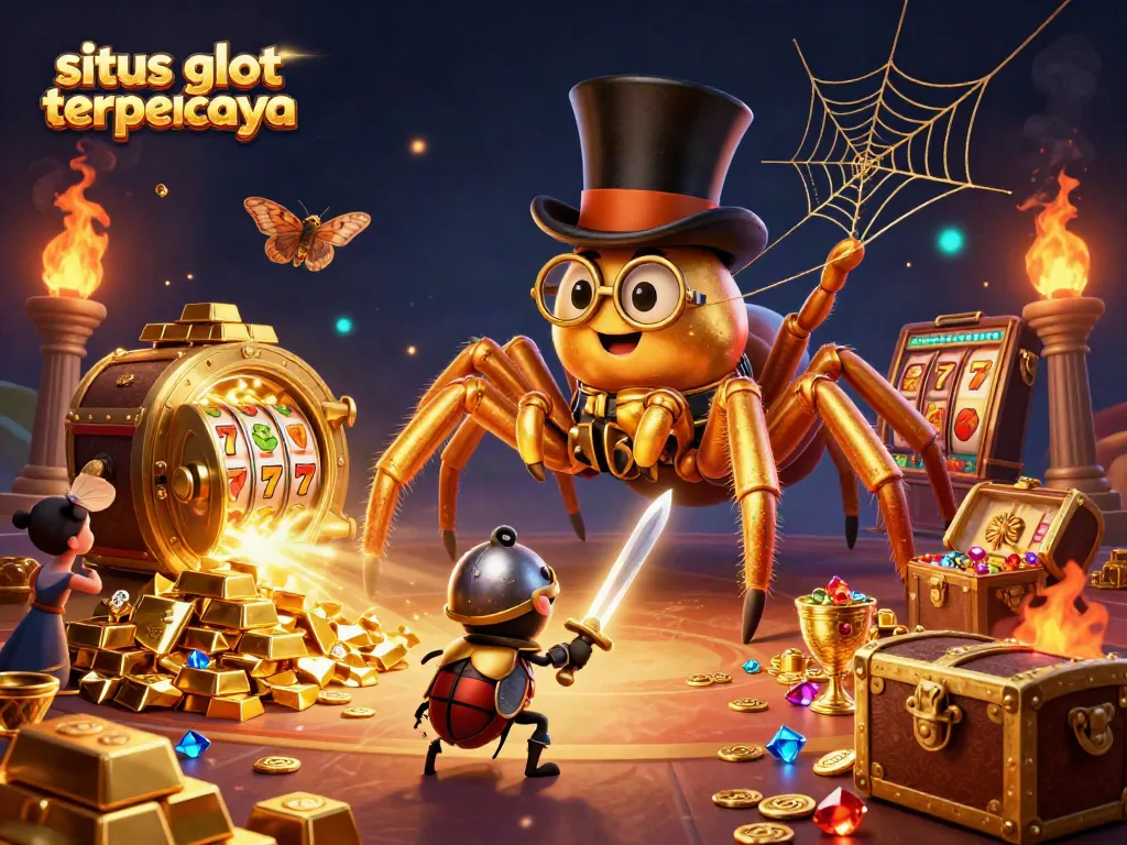 Experience thrilling gameplay with situs slot gacor terpercaya, highlighted by a brave knight and golden treasures.