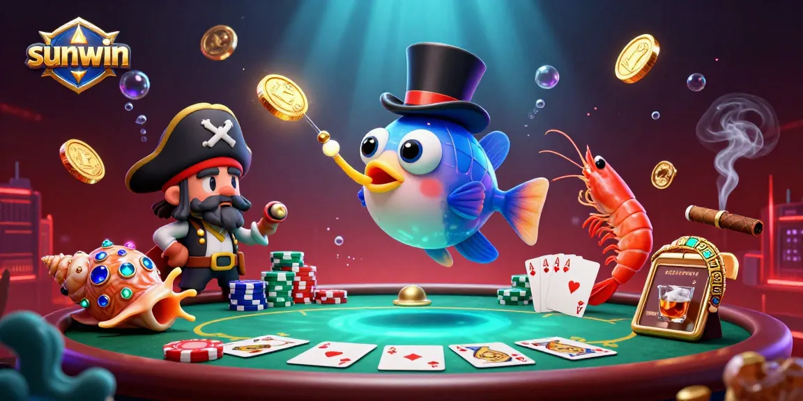 Experience thrilling wins with the sunwin casino scene featuring vibrant characters and rich poker elements.