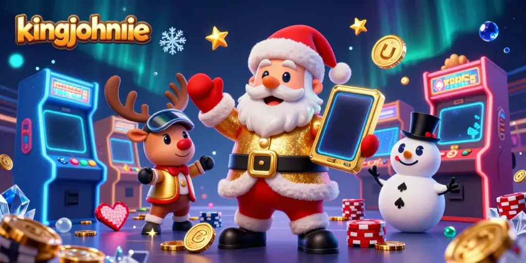 Win big with kingjohnnie in this lively casino-themed holiday illustration.