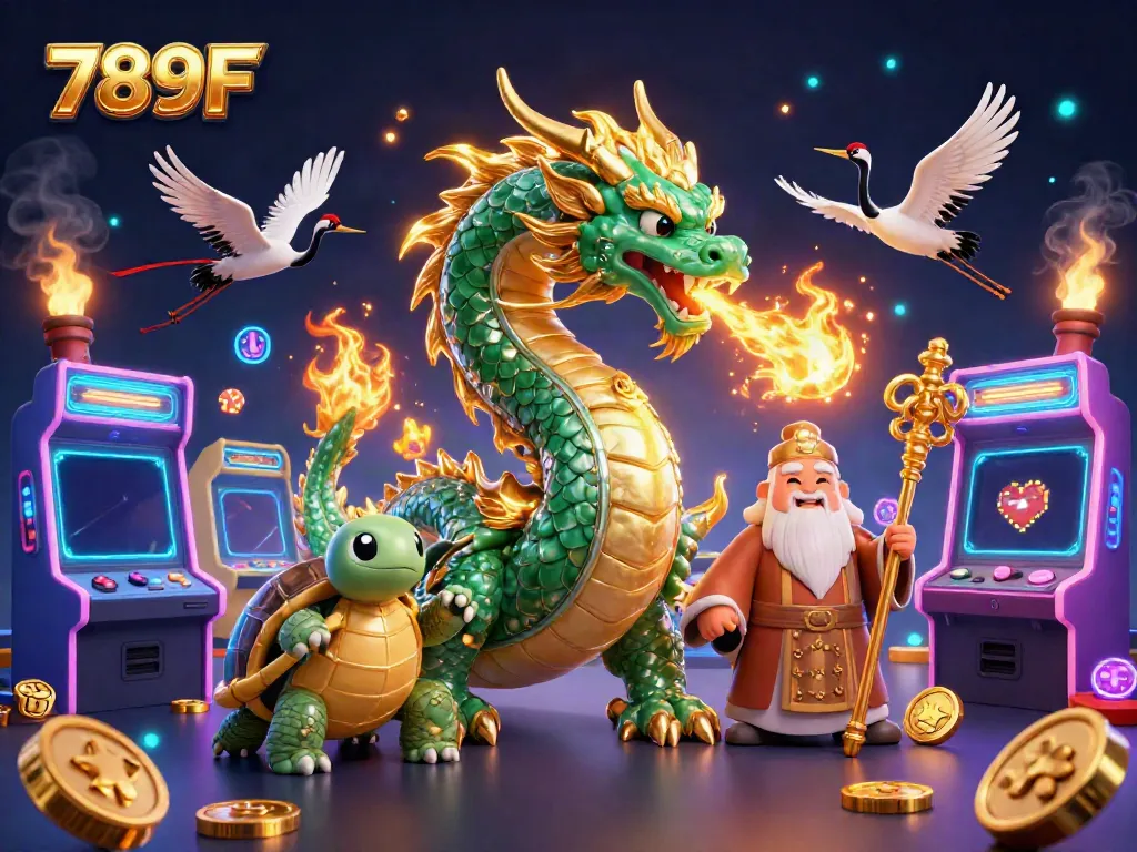 Experience thrilling gaming adventures with 789F's vibrant and dynamic casino illustration.