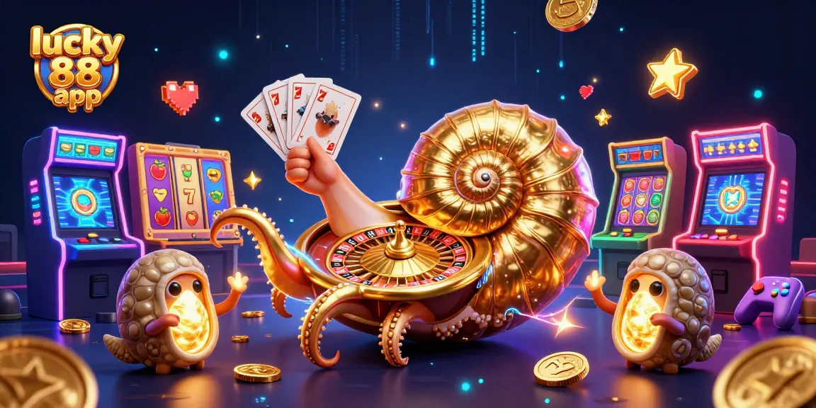 Engage with the lucky 88 app featuring an ancient nautilus as a roulette wheel in a vibrant casino scene.