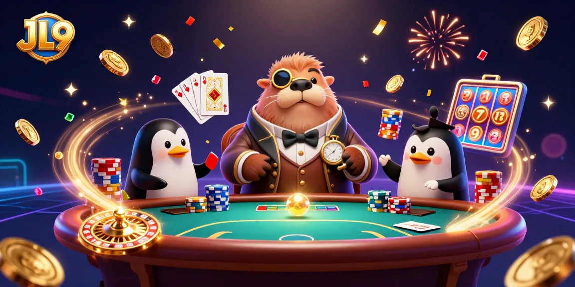 Engage in exciting gameplay at JL9 with our charming walrus host, sophisticated penguin dealer, and bluffing pufferfish player.