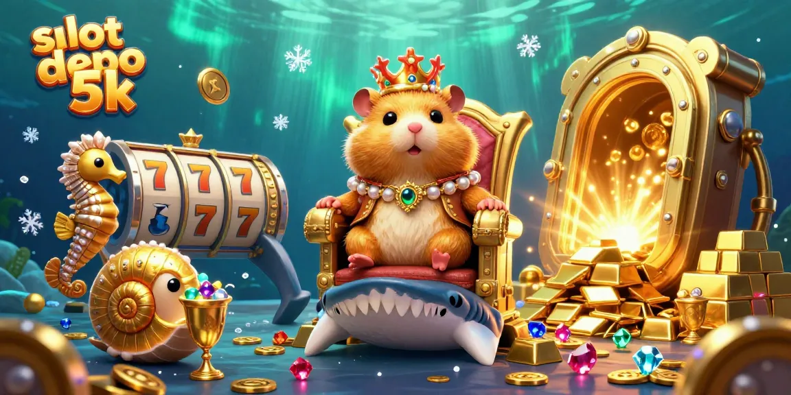 Experience the excitement of slot depo 5k with a golden hamster king and dynamic casino elements.