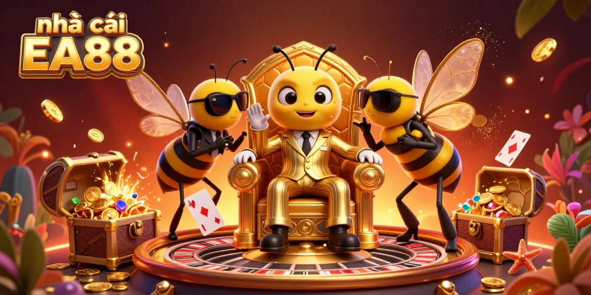 Engage with the dynamic world of nhà cái EA88, showcasing a bumblebee mob boss in an exciting casino-themed setting.