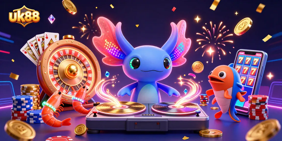 Experience the lively action at uk88's vibrant casino with animated characters and sparkling bonuses.