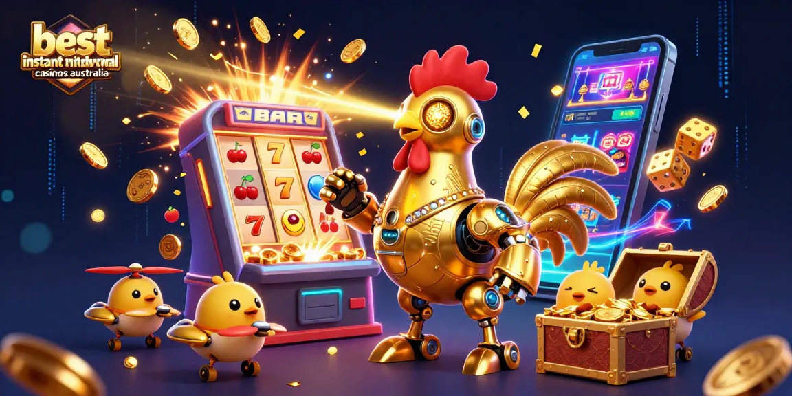 Engage with the best instant withdrawal casinos Australia and enjoy fast payouts with a vibrant illustration.